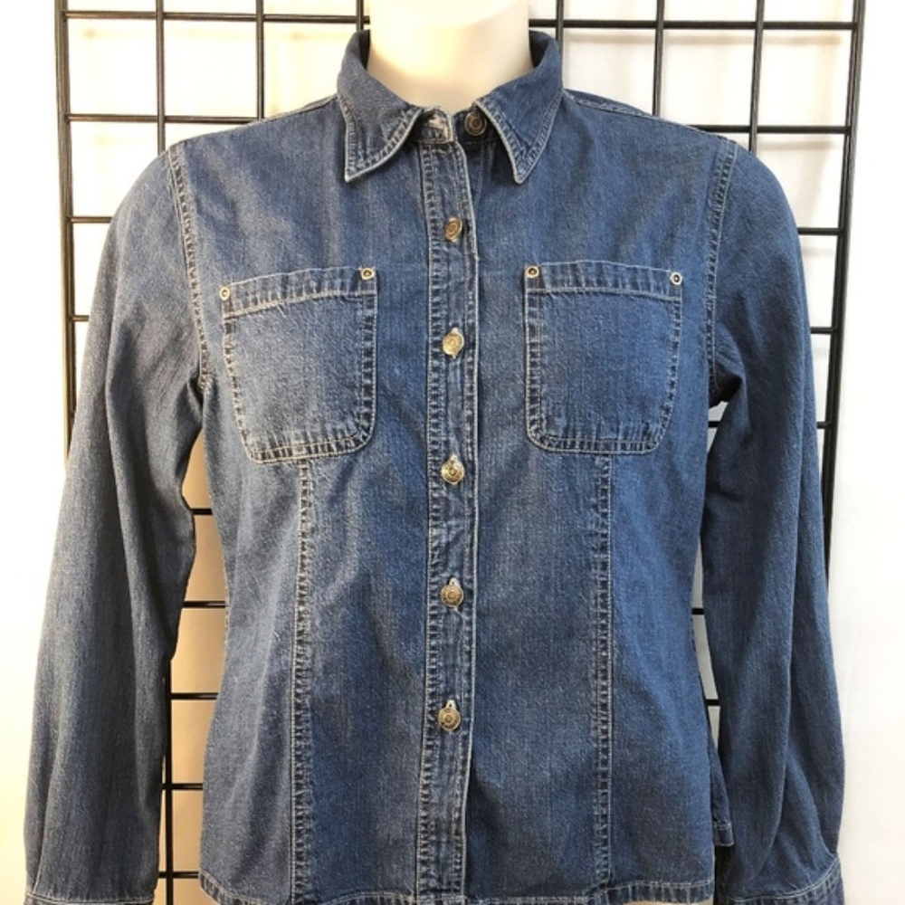 Old School Denim Shirt Button Down Long Sleeve